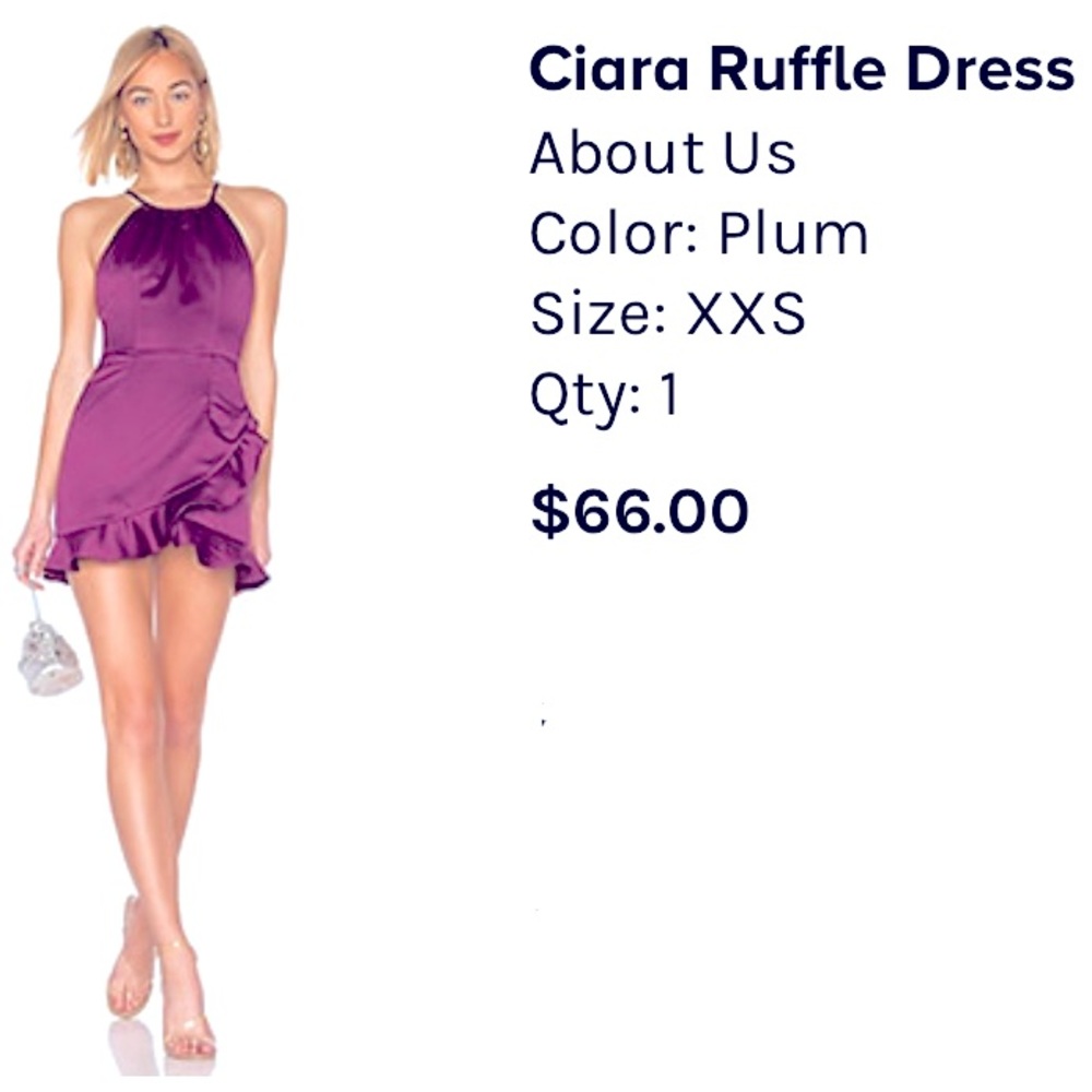 About Us Ciara Ruffle Dress Plum